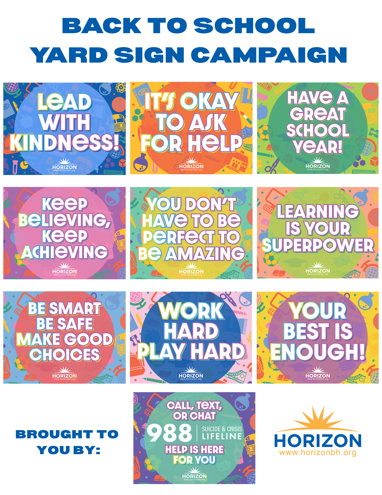 Back To School Campaign Yard Signs One Pager